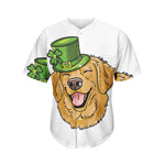 Patrick's Day Golden Retriever Print Men's Baseball Jersey