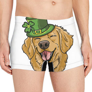 Patrick's Day Golden Retriever Print Men's Boxer Briefs