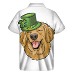 Patrick's Day Golden Retriever Print Men's Short Sleeve Shirt