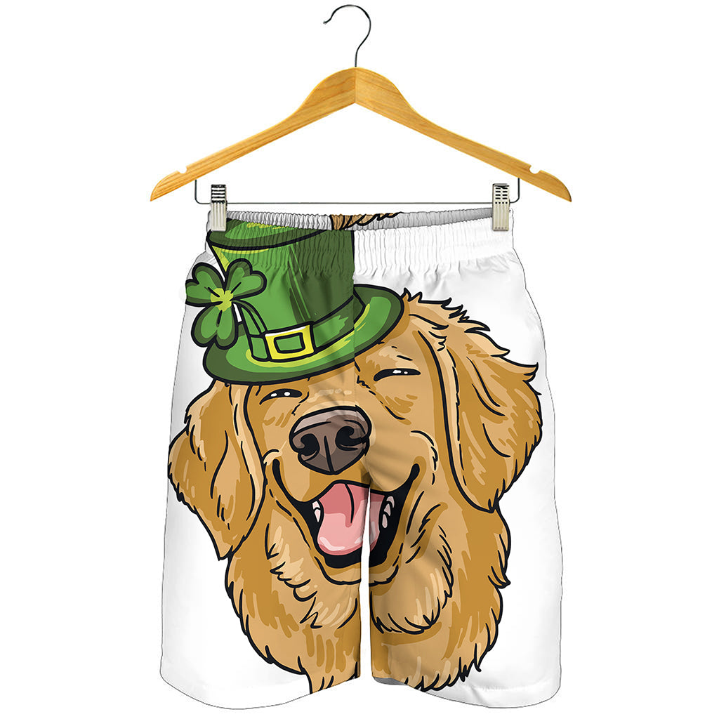 Patrick's Day Golden Retriever Print Men's Shorts