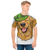 Patrick's Day Golden Retriever Print Men's T-Shirt