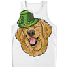 Patrick's Day Golden Retriever Print Men's Tank Top