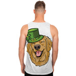 Patrick's Day Golden Retriever Print Men's Tank Top