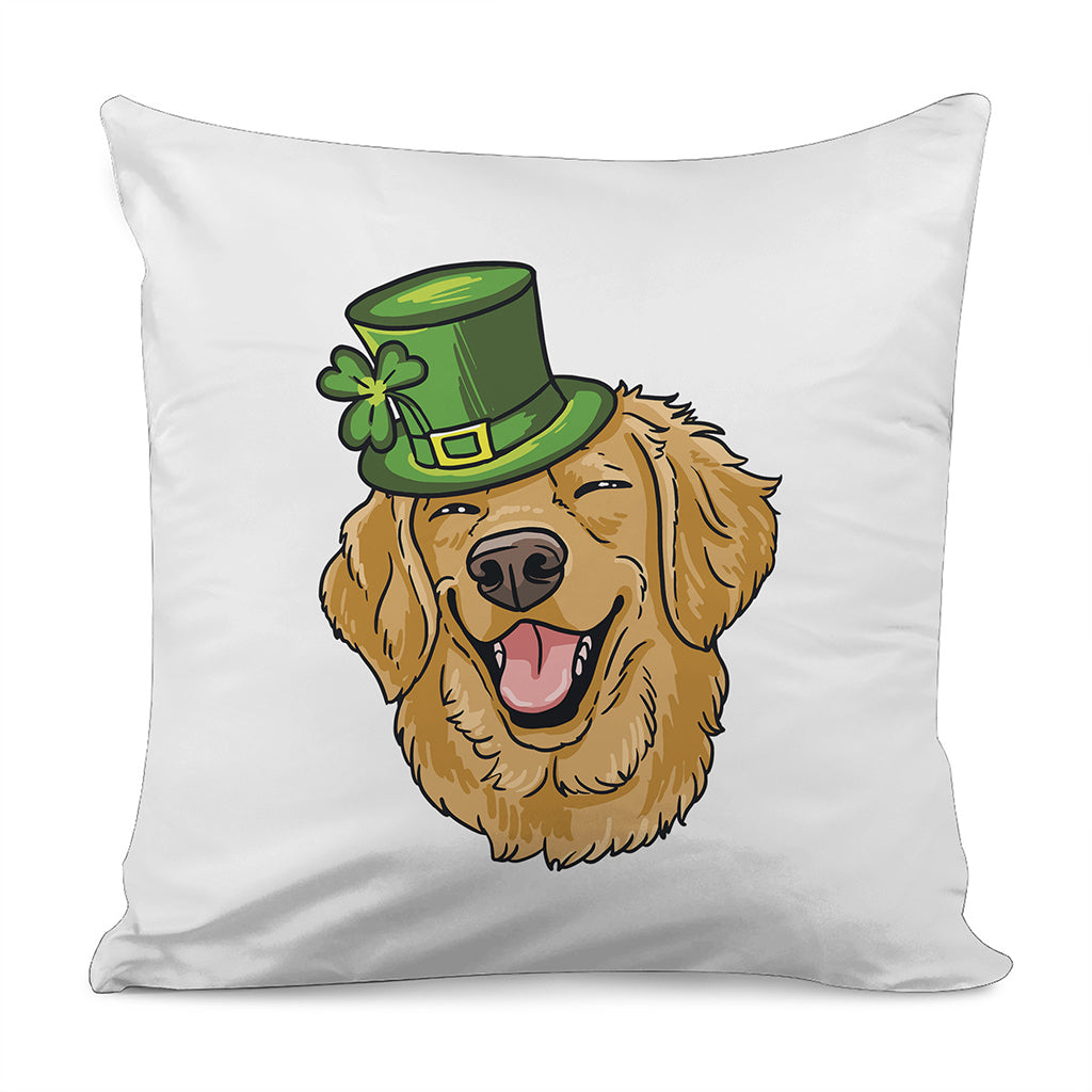 Patrick's Day Golden Retriever Print Pillow Cover