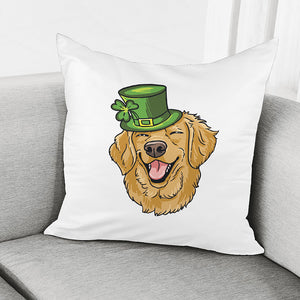 Patrick's Day Golden Retriever Print Pillow Cover