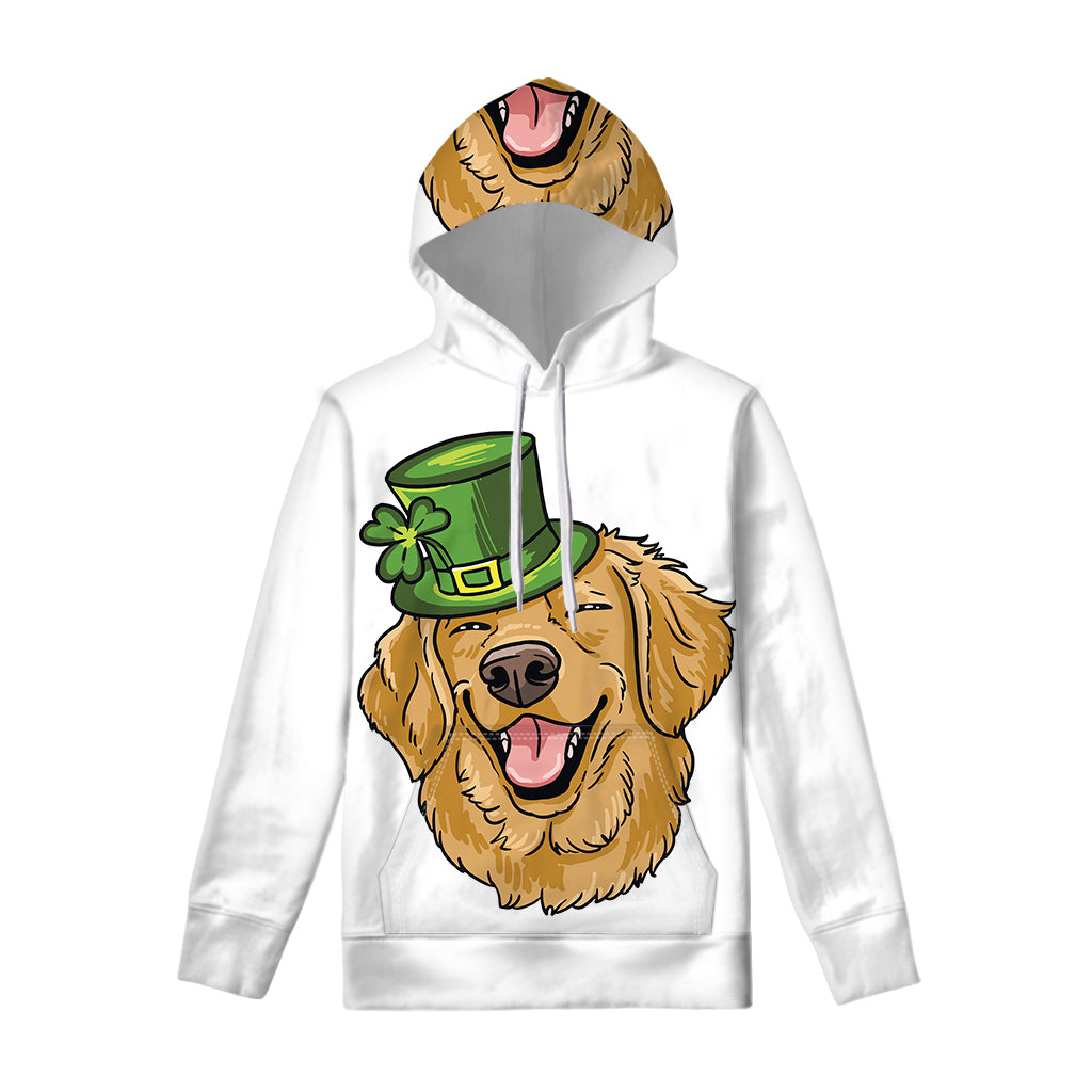 Patrick's Day Golden Retriever Print Pullover Hoodie