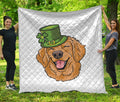 Patrick's Day Golden Retriever Print Quilt