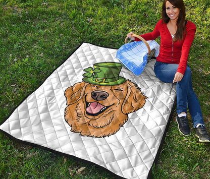 Patrick's Day Golden Retriever Print Quilt