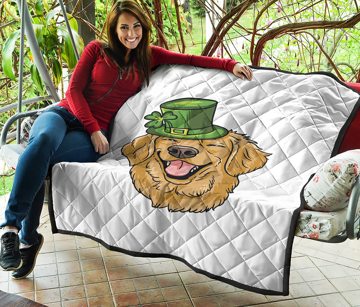 Patrick's Day Golden Retriever Print Quilt