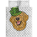 Patrick's Day Golden Retriever Print Quilt Bed Set