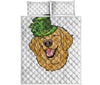 Patrick's Day Golden Retriever Print Quilt Bed Set