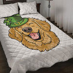 Patrick's Day Golden Retriever Print Quilt Bed Set