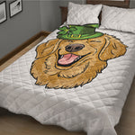 Patrick's Day Golden Retriever Print Quilt Bed Set