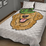 Patrick's Day Golden Retriever Print Quilt Bed Set