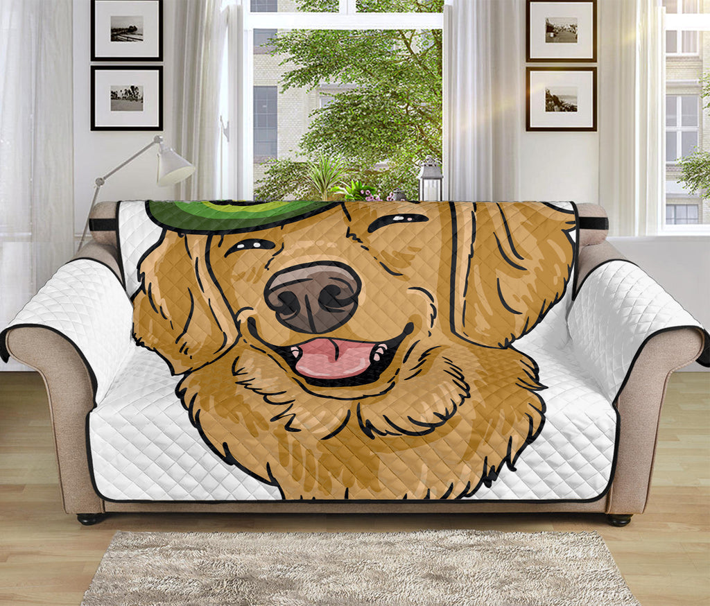 Patrick's Day Golden Retriever Print Sofa Protector