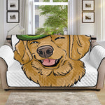 Patrick's Day Golden Retriever Print Sofa Protector