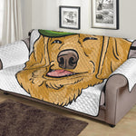 Patrick's Day Golden Retriever Print Sofa Protector