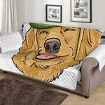 Patrick's Day Golden Retriever Print Sofa Protector