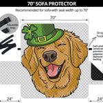 Patrick's Day Golden Retriever Print Sofa Protector