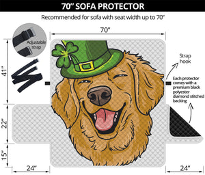 Patrick's Day Golden Retriever Print Sofa Protector