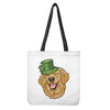 Patrick's Day Golden Retriever Print Tote Bag