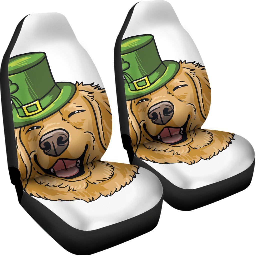Patrick's Day Golden Retriever Print Universal Fit Car Seat Covers