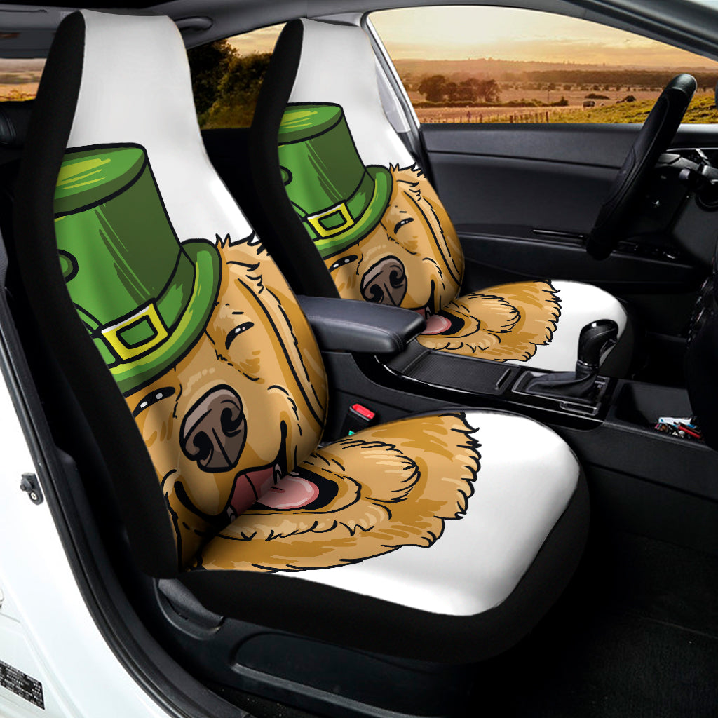 Patrick's Day Golden Retriever Print Universal Fit Car Seat Covers
