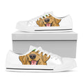 Patrick's Day Golden Retriever Print White Low Top Sneakers