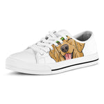 Patrick's Day Golden Retriever Print White Low Top Shoes