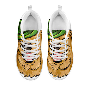 Patrick's Day Golden Retriever Print White Sneakers