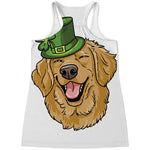 Patrick's Day Golden Retriever Print Women's Racerback Tank Top