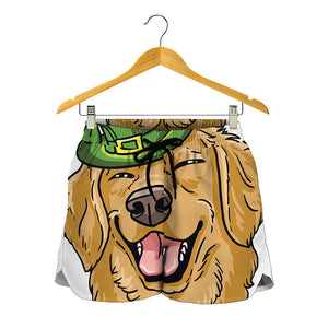 Patrick's Day Golden Retriever Print Women's Shorts