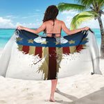 Patriotic American Eagle Print Beach Sarong Wrap