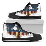 Patriotic American Eagle Print Black High Top Shoes