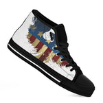 Patriotic American Eagle Print Black High Top Shoes