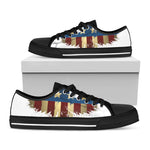 Patriotic American Eagle Print Black Low Top Shoes 