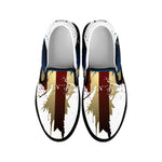 Patriotic American Eagle Print Black Slip On Shoes