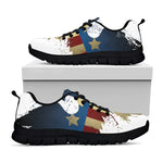 Patriotic American Eagle Print Black Sneakers