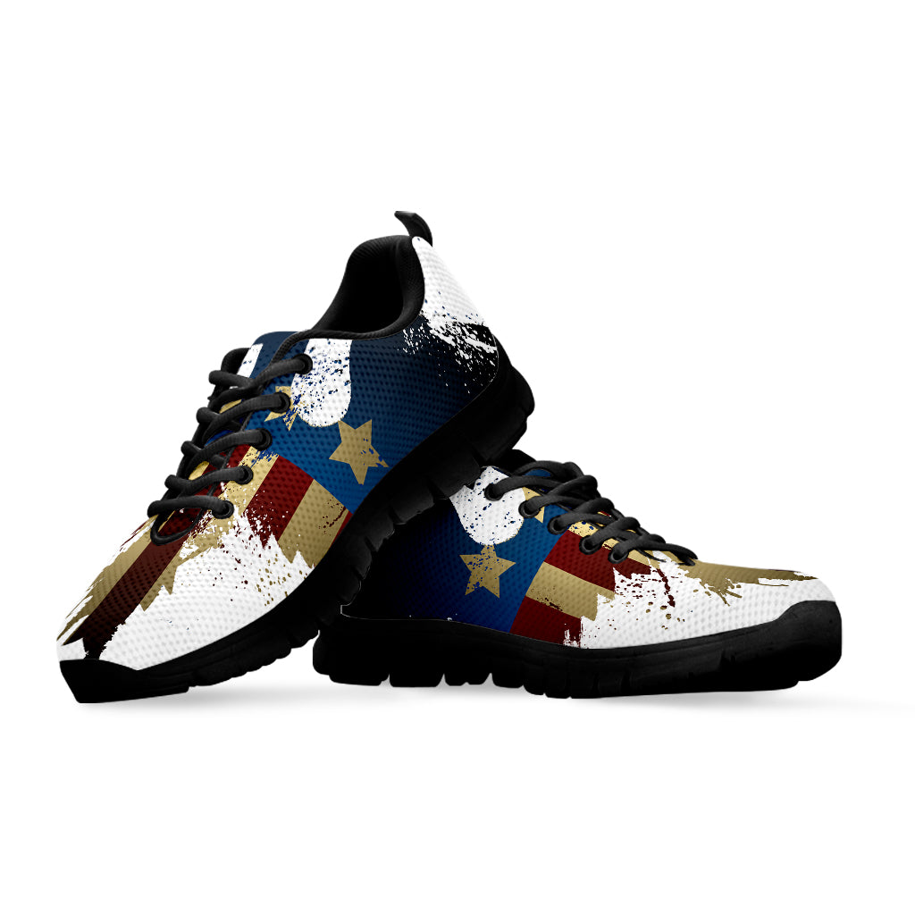 Patriotic American Eagle Print Black Sneakers