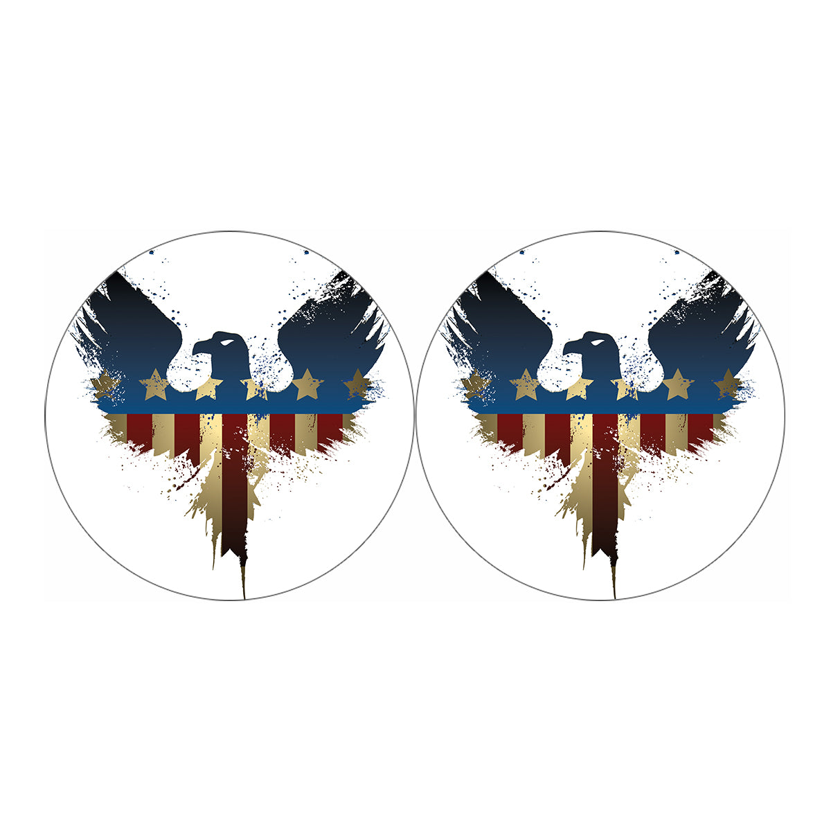 Patriotic American Eagle Print Car Coasters