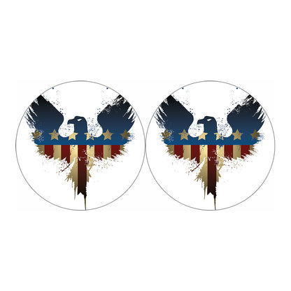 Patriotic American Eagle Print Car Coasters