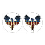 Patriotic American Eagle Print Car Coasters