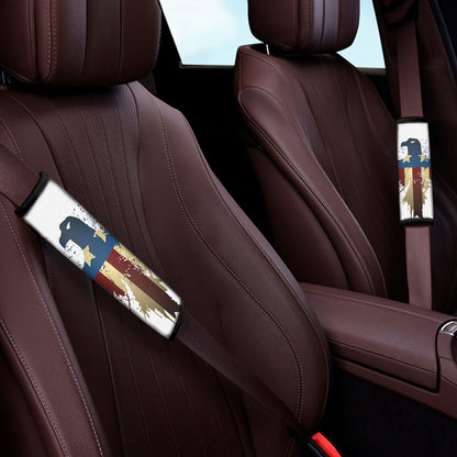 Patriotic American Eagle Print Car Seat Belt Covers