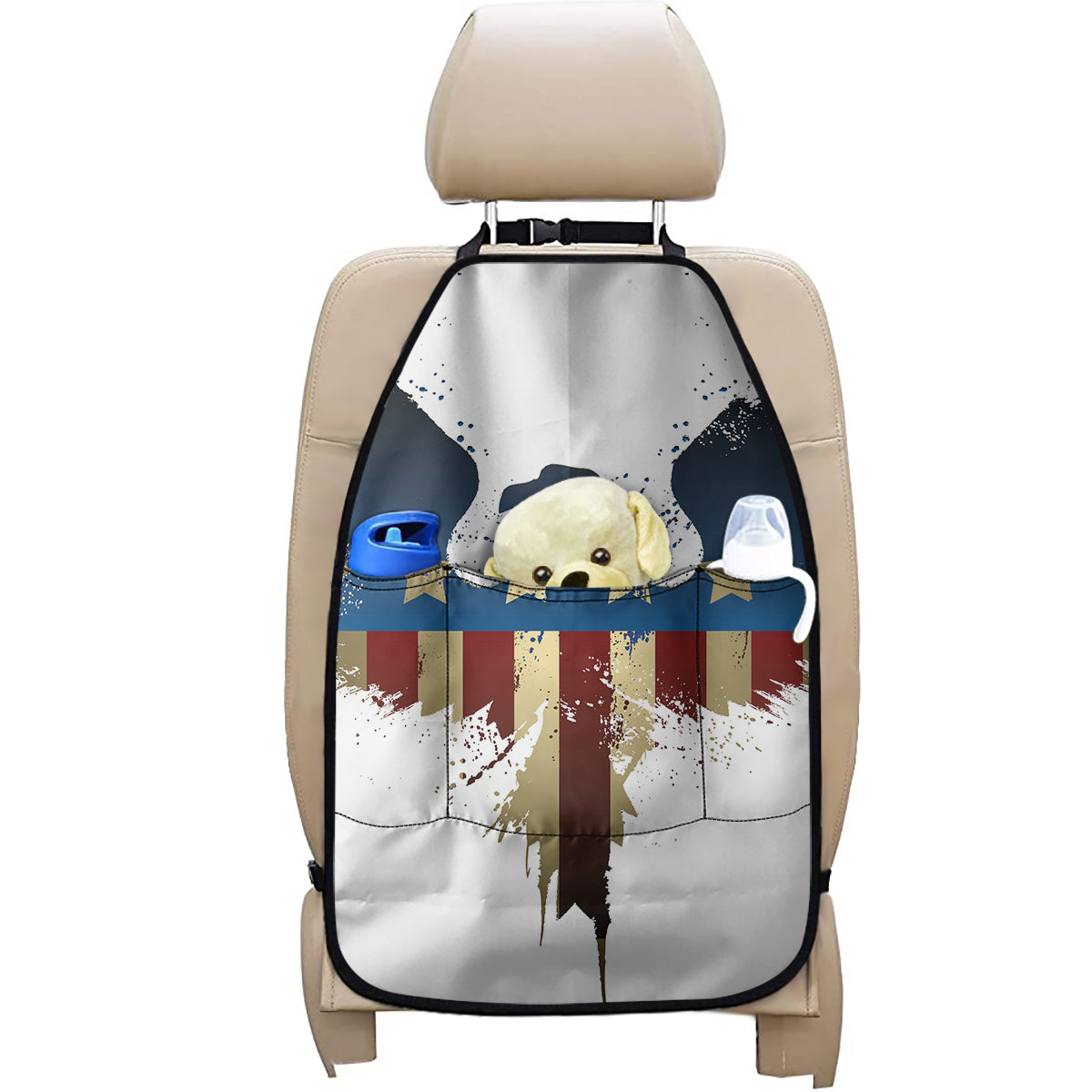 Patriotic American Eagle Print Car Seat Organizers