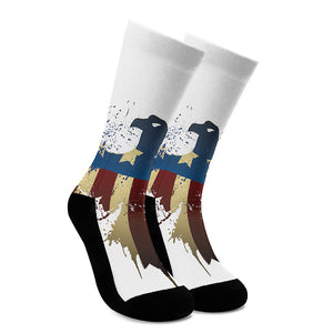 Patriotic American Eagle Print Crew Socks