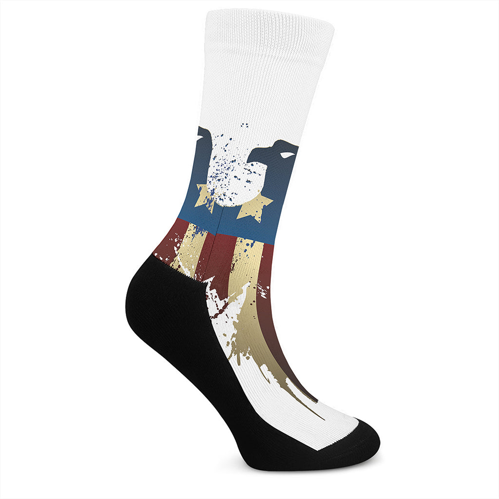 Patriotic American Eagle Print Crew Socks