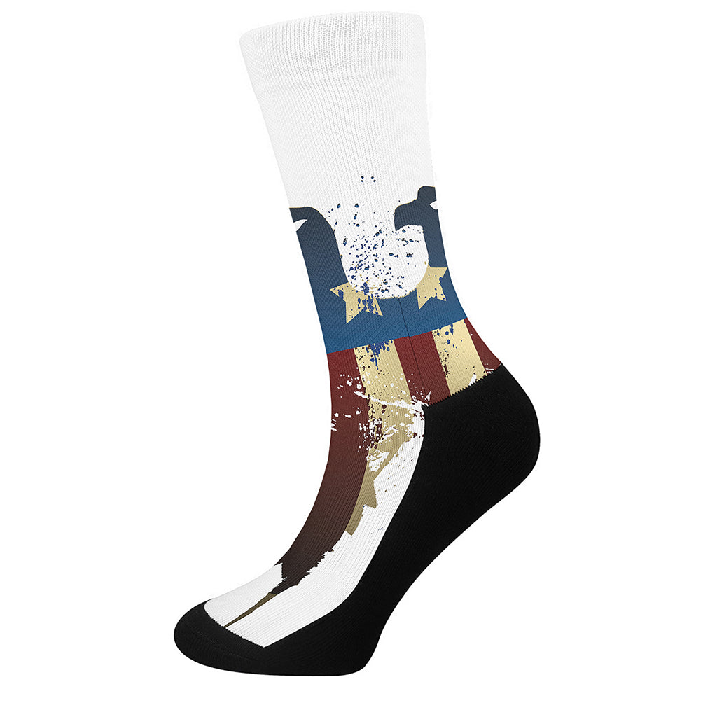 Patriotic American Eagle Print Crew Socks