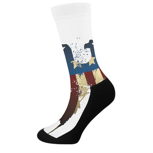 Patriotic American Eagle Print Crew Socks