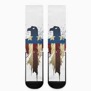 Patriotic American Eagle Print Crew Socks