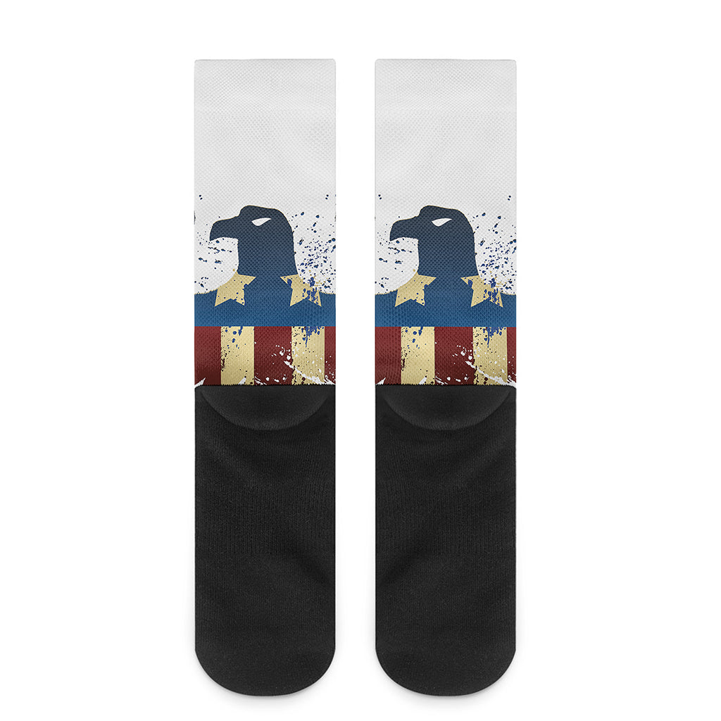 Patriotic American Eagle Print Crew Socks